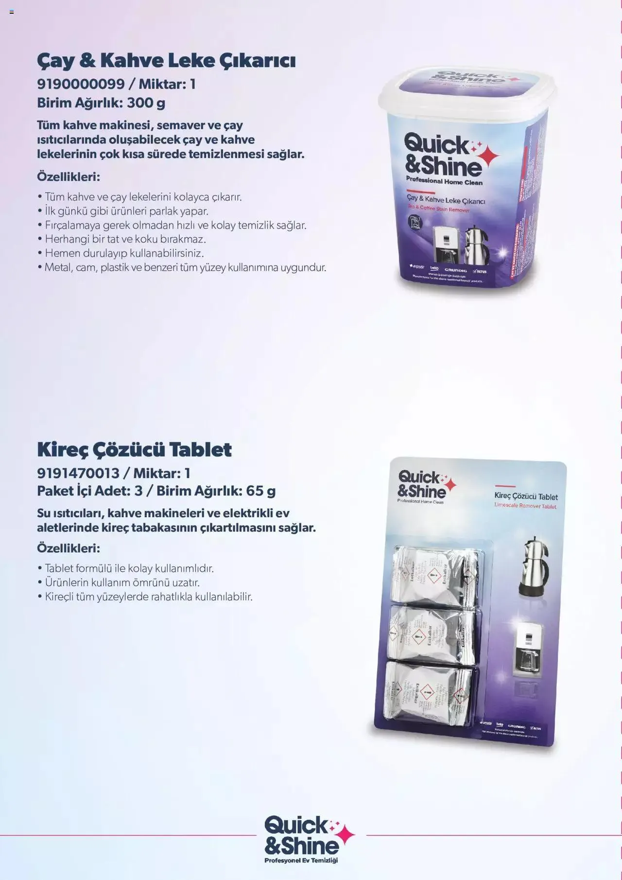 Katalog Arçelik Katalog - Quick & Shine Temizlik ve Bakım Ürünleri 1 Ocak - 31 Aralık 2023 - aktüel Sayfa 8