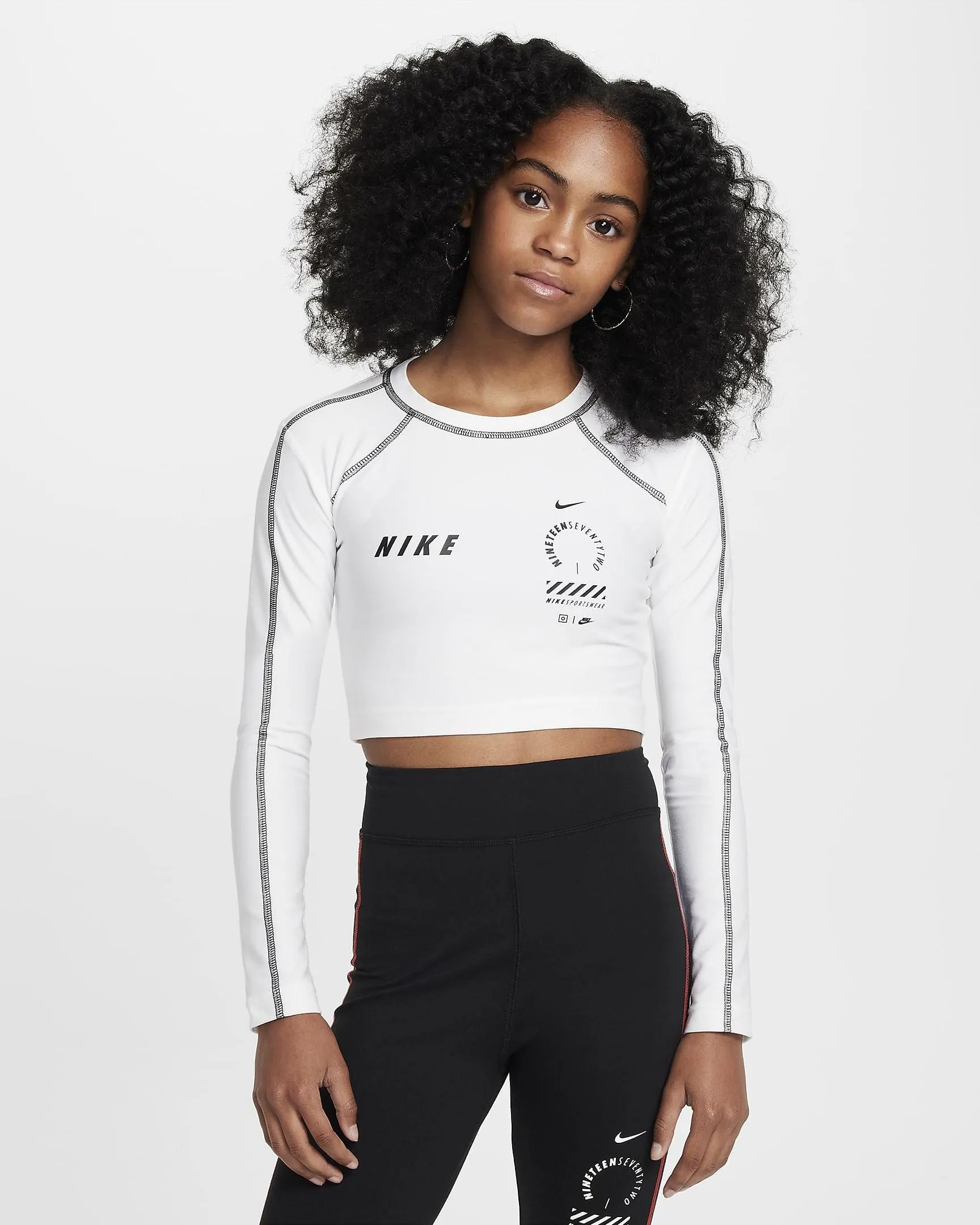 Girls' Long-Sleeve Crop Top