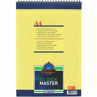 Gıpta Master Blok Spiralli A4 100 Yaprak
