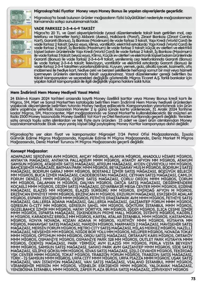 Katalog Migros katalog 25 Ekim - 8 Kasım 2024 - aktüel Sayfa 73