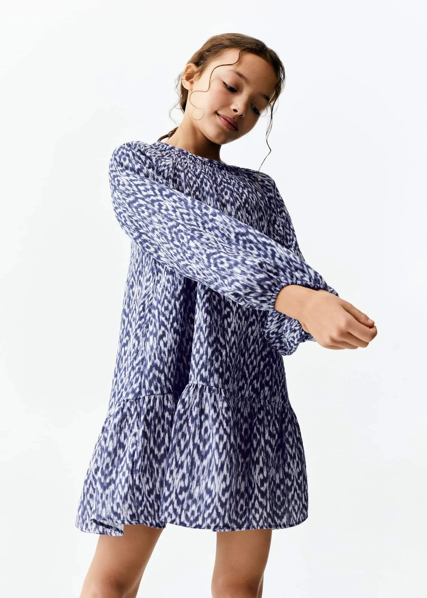 Desenli pamuklu elbise