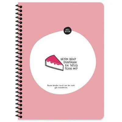 Hisli Şeyler 165x225 80 Yaprak Çizgili Stickerlı Defter - Neyim Ben Dünyanın En Tatlısı Filan Mı?