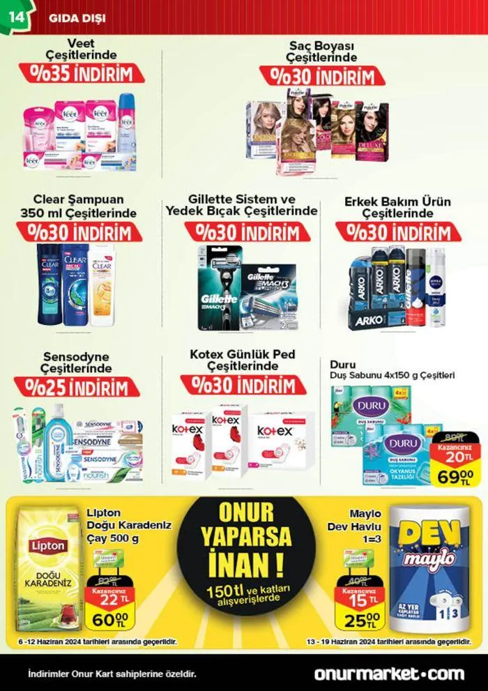 Katalog Onur Market Katalog 6 Haziran - 20 Haziran 2024 - aktüel Sayfa 14