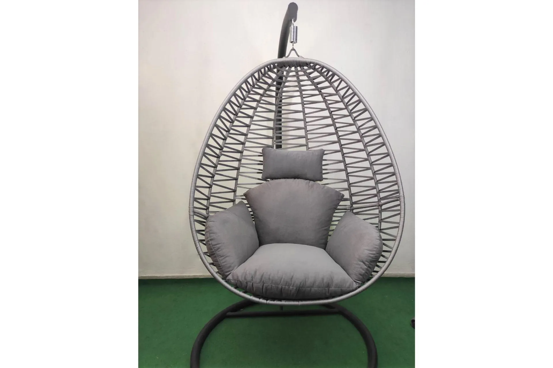 Bahçe İnegöl Makrome Tek Kişilik Salıncak, Antrasit Gri