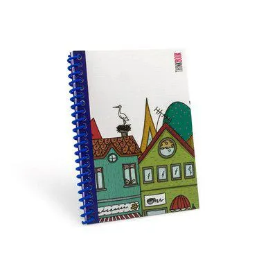 Thinkbook Houses Renkli Spiralli Lacivert