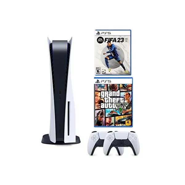 Playstation 5 Diskli + 2. Dualsense Kol + Fifa 23 + Gta 5 (İthalatçı Garantili)