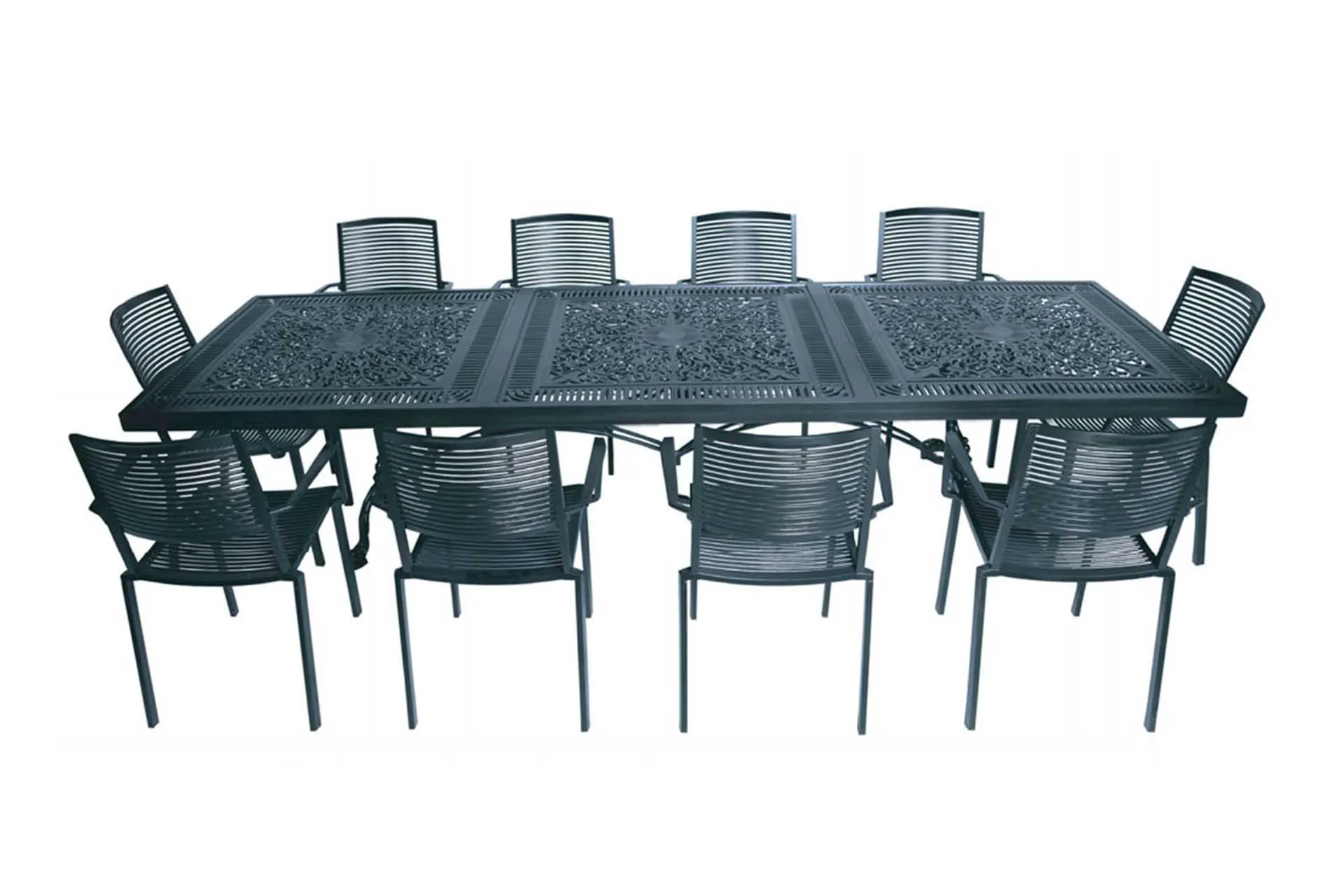 Rehome Alüminyum Masa Sandalye Takımı, Antrasit, Cg743