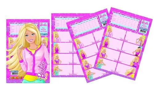 Gıpta Barbie Ders Programı 3 Yaprak Okul Etiketi