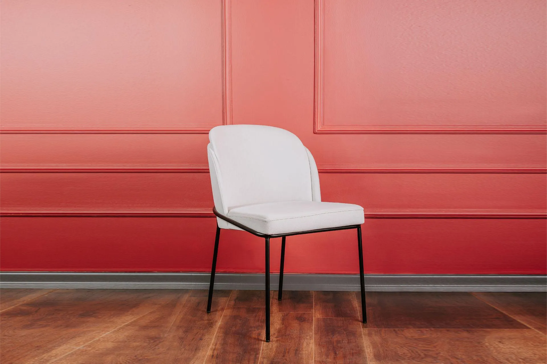 GUSTO SANDALYE, BEYAZ, SİYAH AYAK, KUMAŞ DEĞİŞİMLİ (JP6-105)