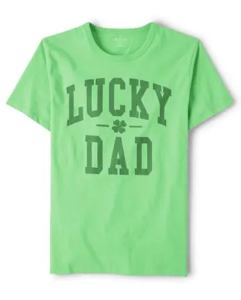 Camiseta con gráfico Lucky Dad de la familia a juego para hombre - parakeet
