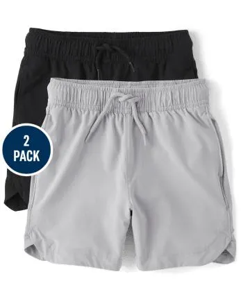 Boys Quick Dry Pull On Jogger Shorts 2-Pack - multi clr