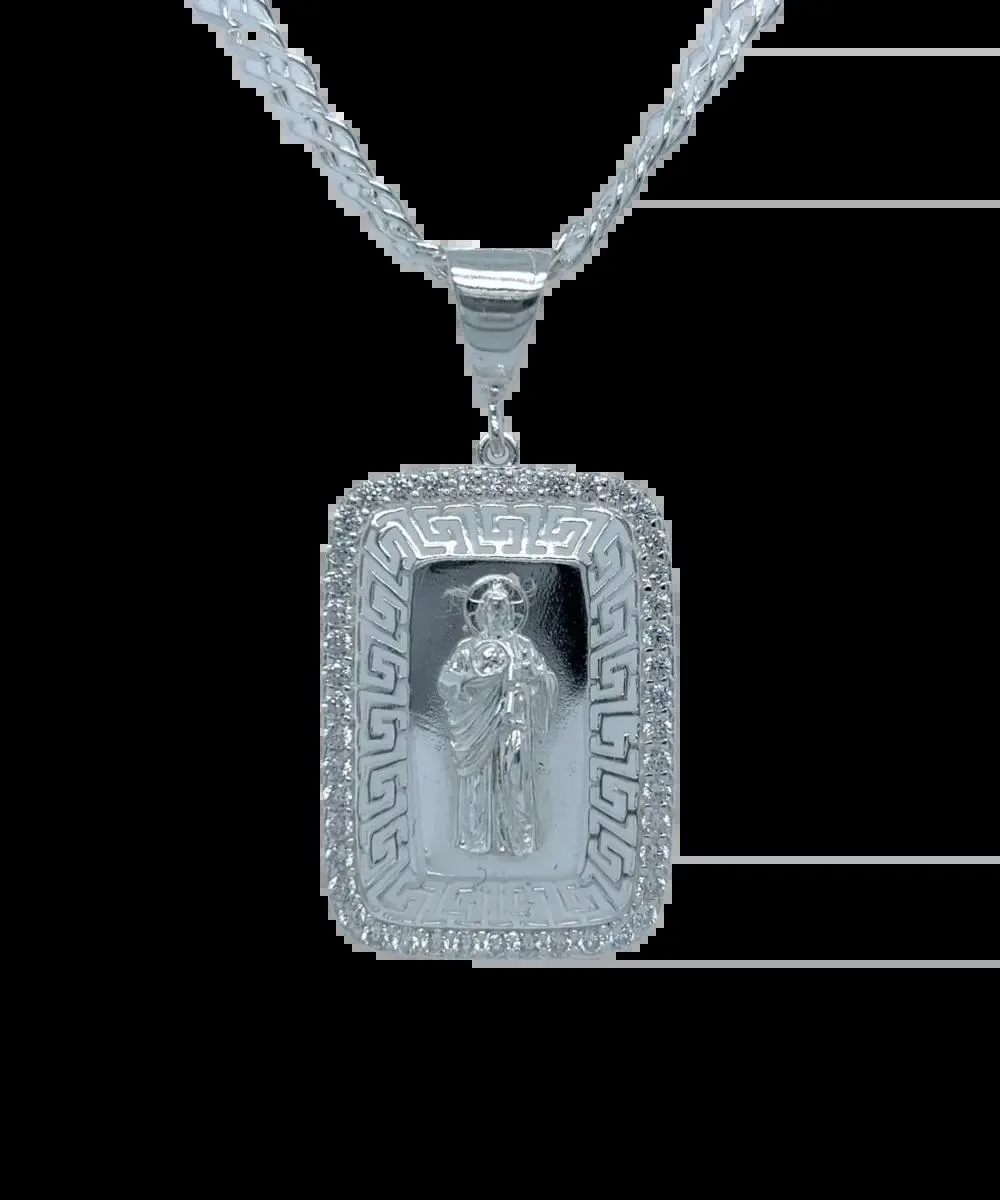 Dije Cuadrado San Judas Plata