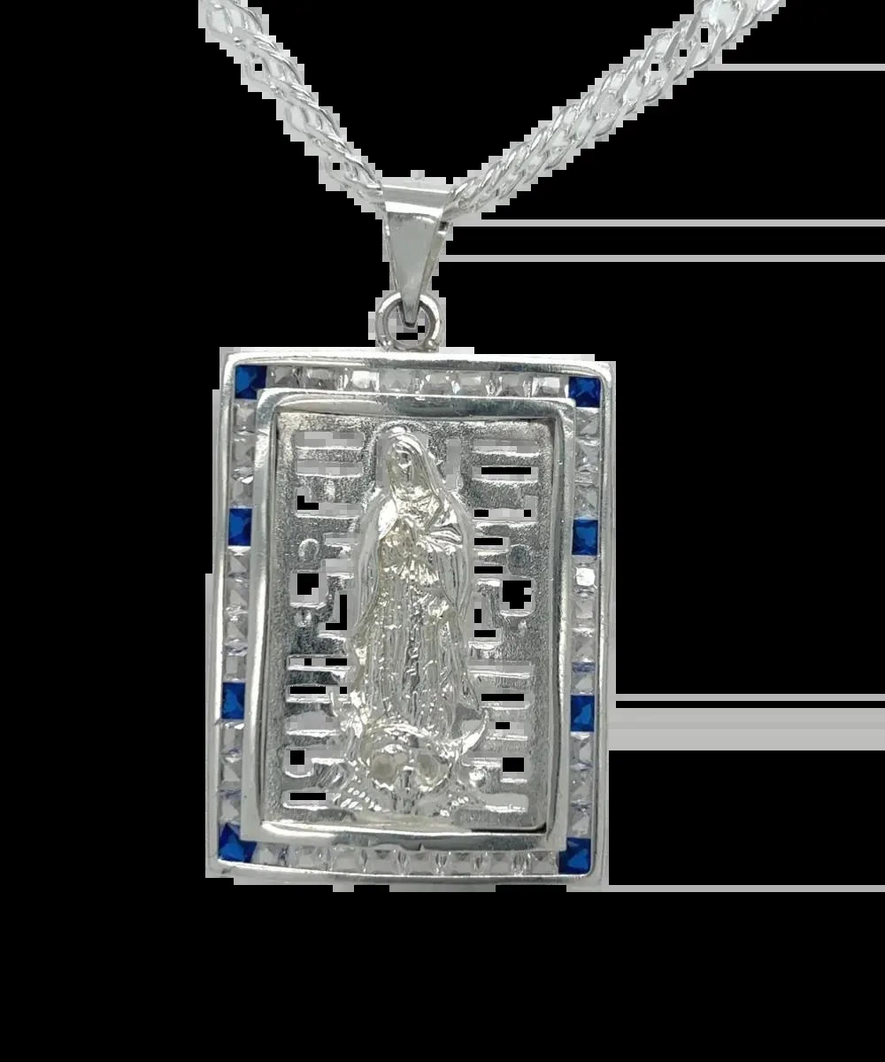 Dije de Virgen Cuadrado Plata