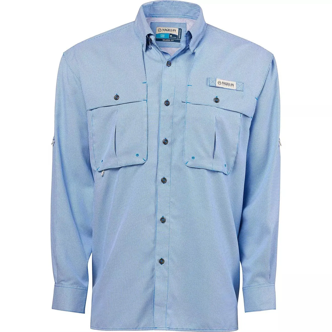 Magellan Outdoors Men's Aransas Pass Mini Check Long Sleeve Fishing Shirt