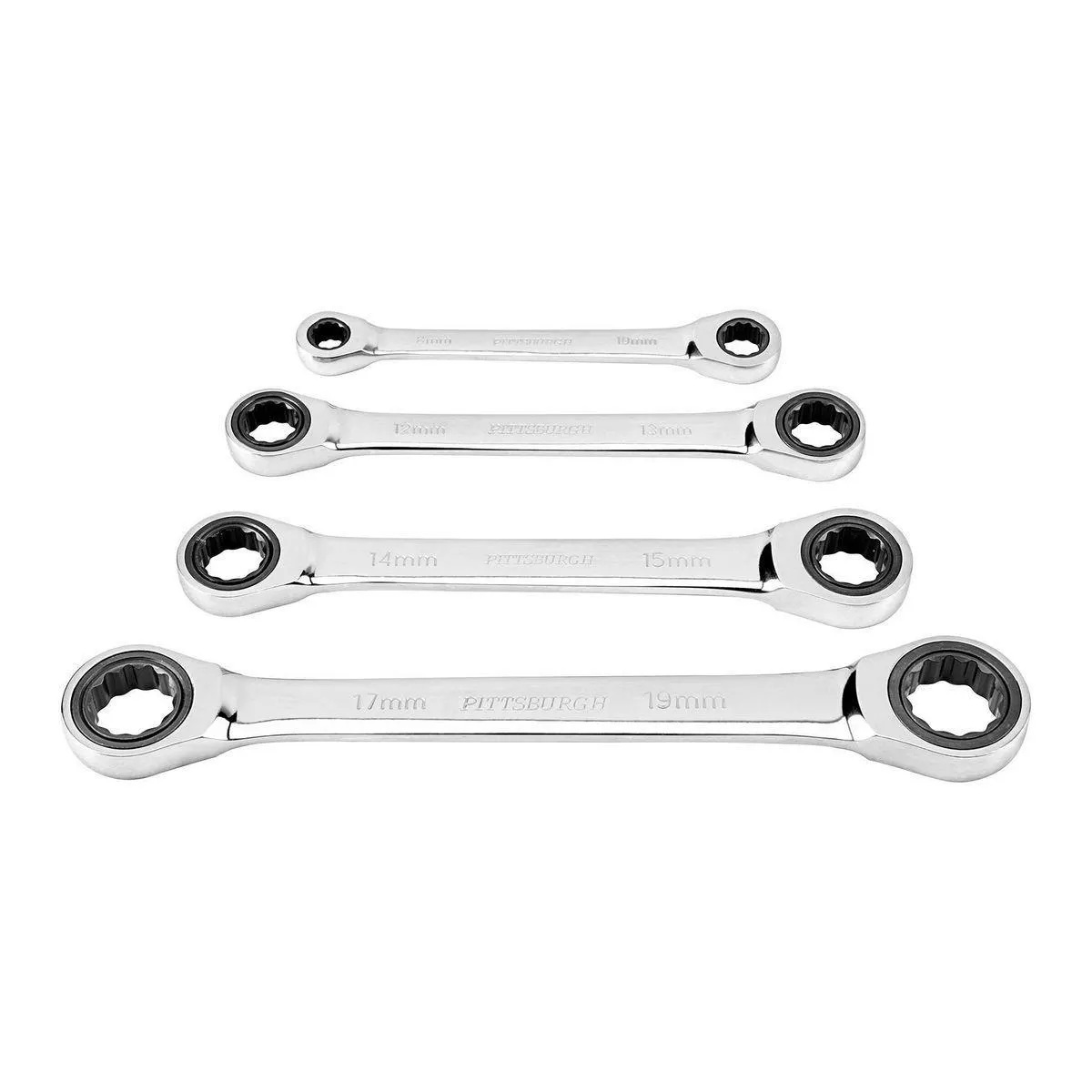 Metric Ratcheting Double Box End Wrench Set, 4 Piece