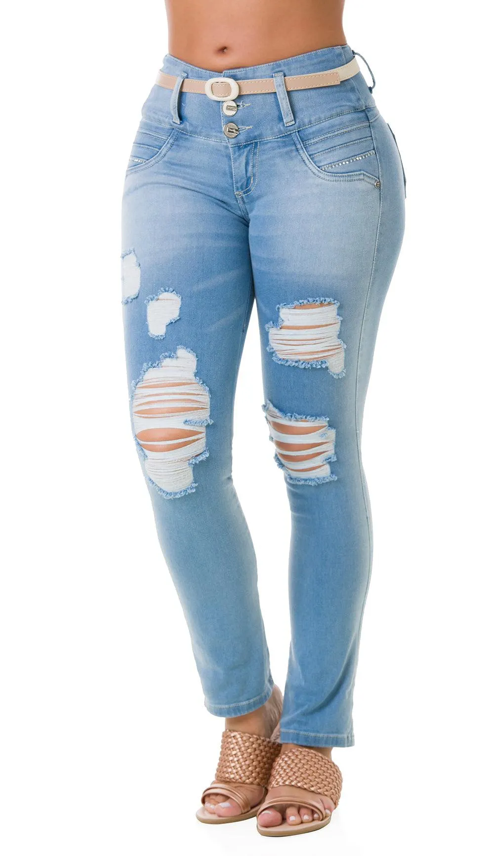 Flokina Jeans Levantacola Bota Recta 21041DPAR-B