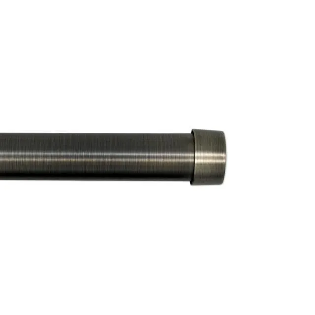 Better Homes & Gardens 1" Plated Pewter Simple Cap, 42" to 120" Width, Single Curtain Rod Set