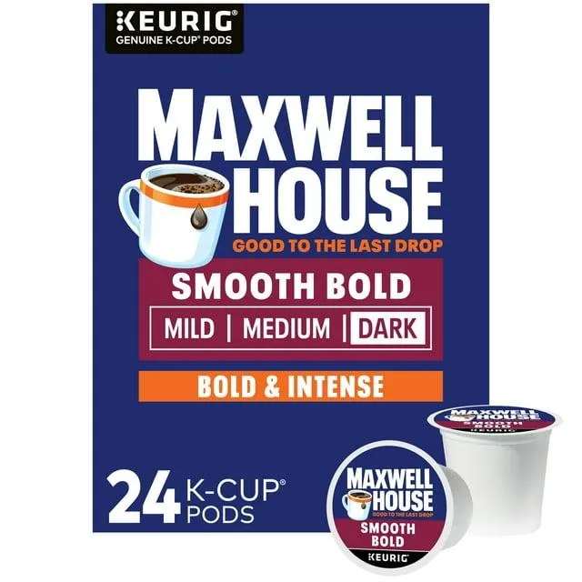 Maxwell House Smooth Bold Roast Coffee K-Cup Pods, 24 ct Box