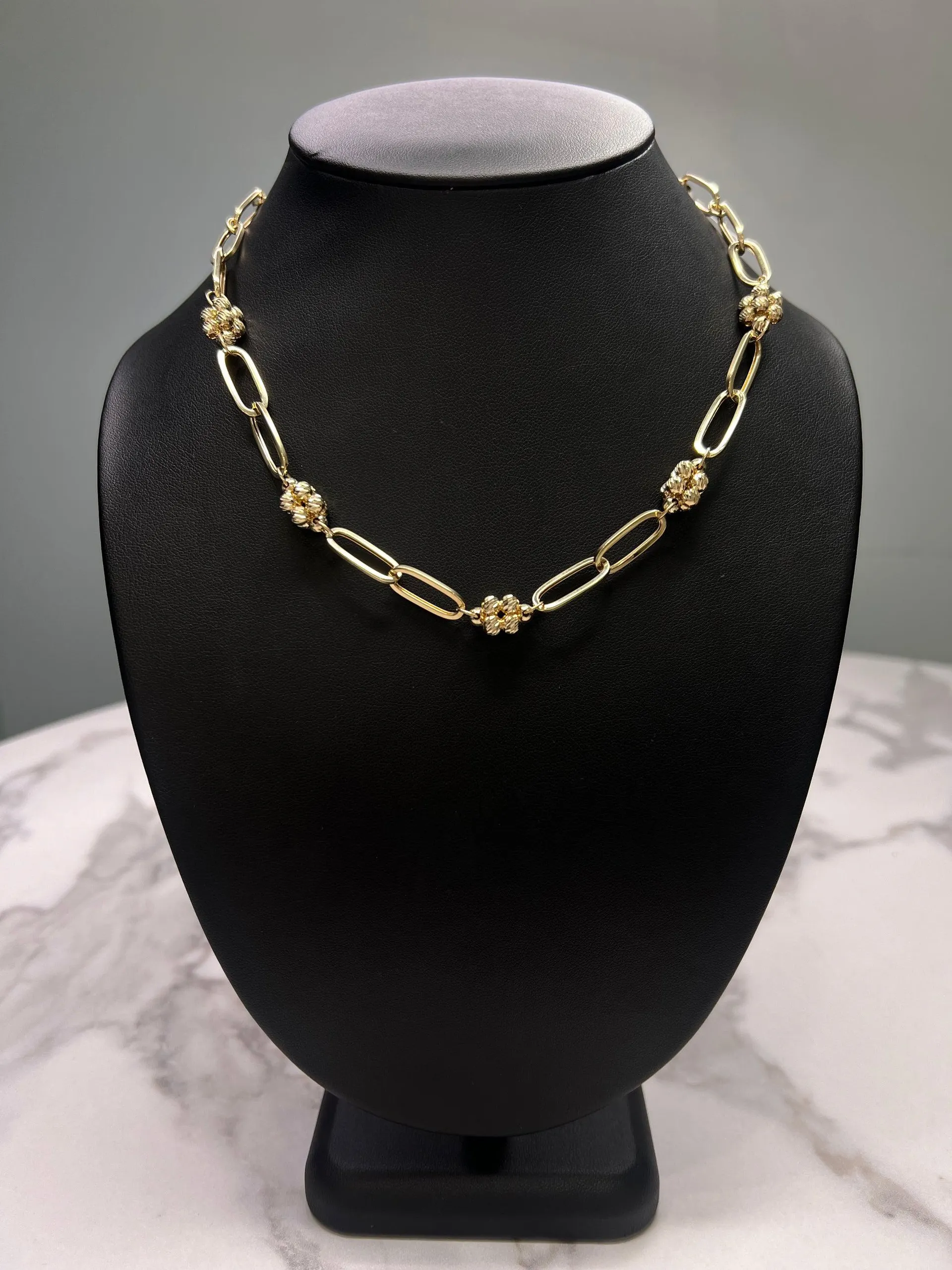Semi-solid 14k choker