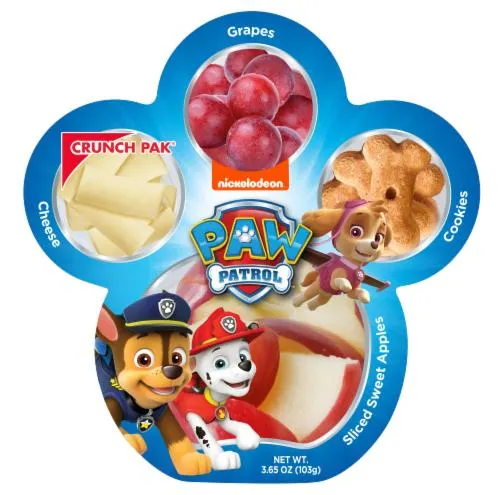 Crunch Pak® Nickelodeon Paw Patrol™ Sliced Sweet Apples Cheese Grapes and Cookies Snack Tray