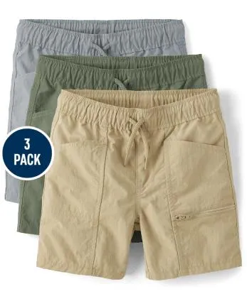 Boys Quick Dry Pool To Play Cargo Shorts 3-Pack - multi clr