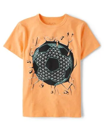 Boys Soccer Ball Graphic Tee - dragon fire cl