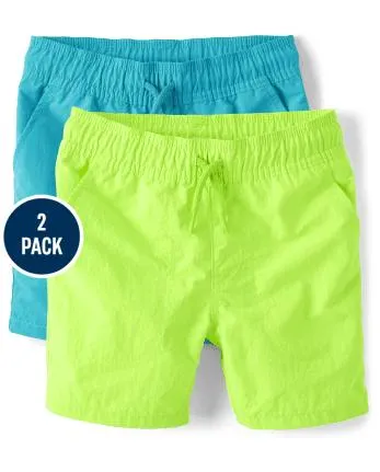 Boys Quick Dry Pull On Pool To Play Shorts 2-Pack - multi clr