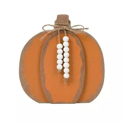 Wood Layered Chunky Pumpkin Sitter Table Decor