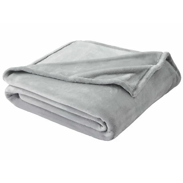 Better Homes & Gardens Luxury Velvet Plush Blanket, Silver, Full/Queen
