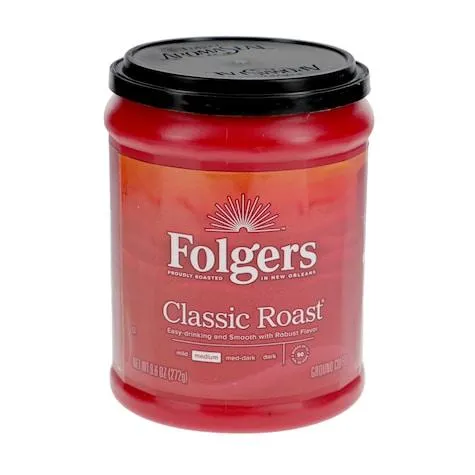 Folgers Classic Roast Medium Ground Coffee, 9.6 oz.