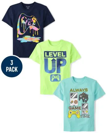Boys Gamer Graphic Tee 3-Pack - multi clr