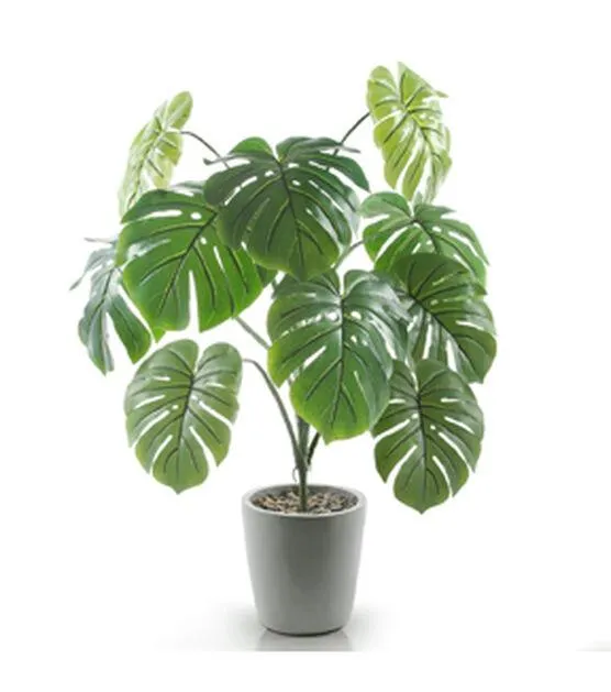 Forever Leaf 32" Artificial Monstera Plant in Cement Pot