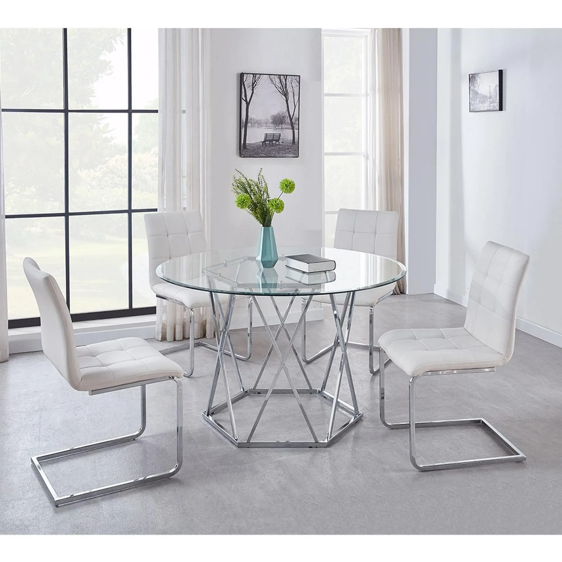 Escondido 5 - Juego de Comedor Piece - Blanco