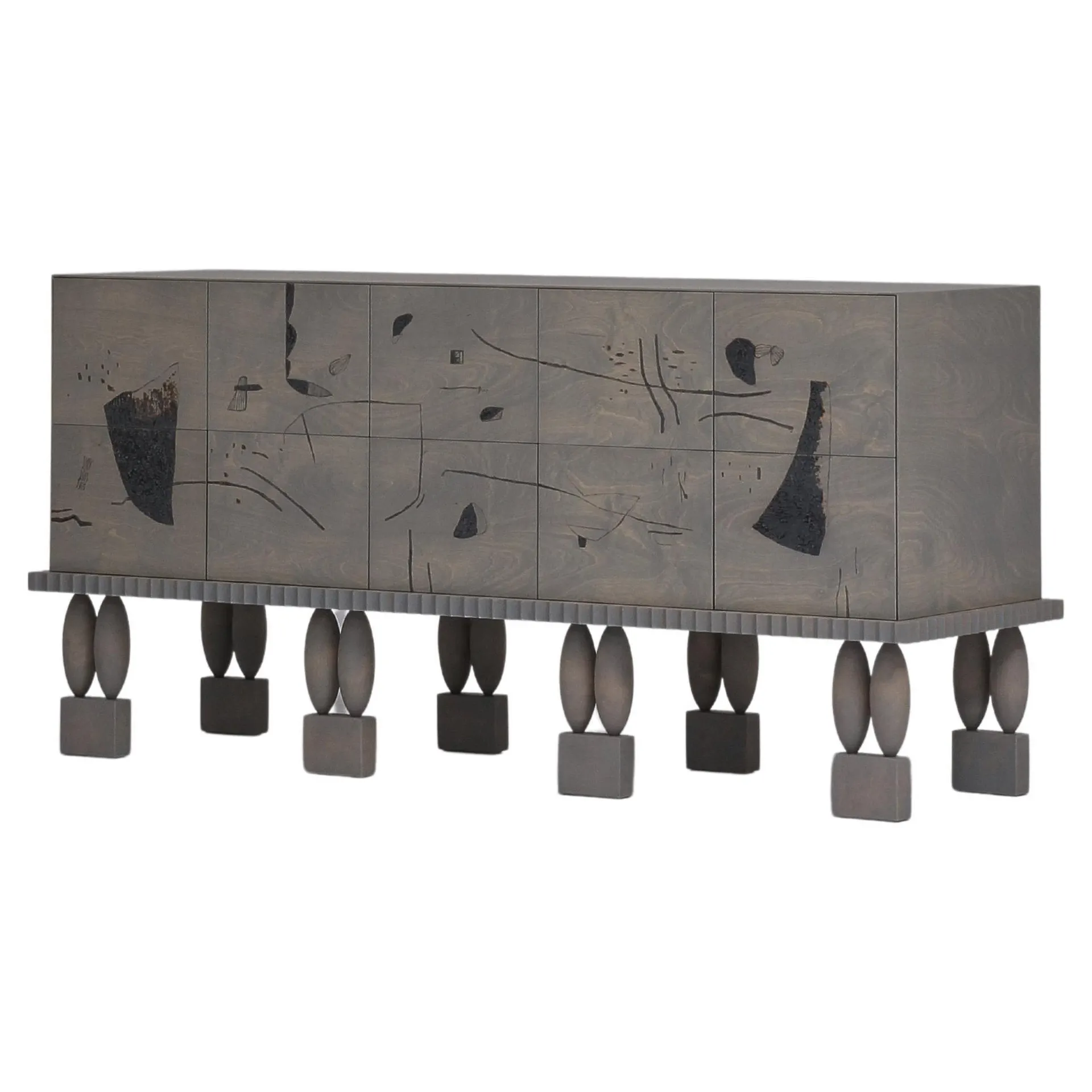 Colección Nouveau / Cómoda CII5 de Madera de Abedul Teñida