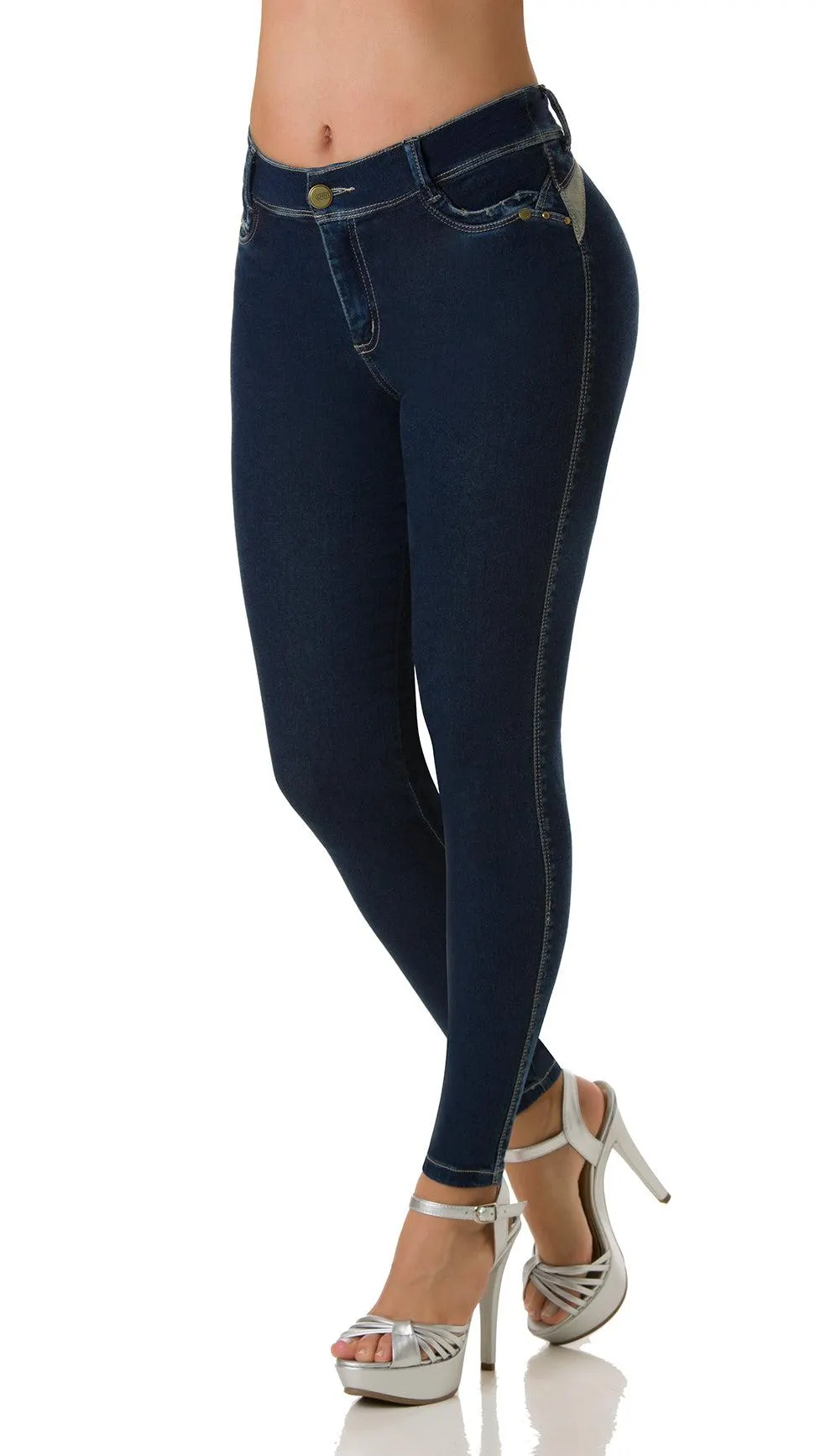 Erminie Jeans Levantacola Bota Skinny 70939PDP-N