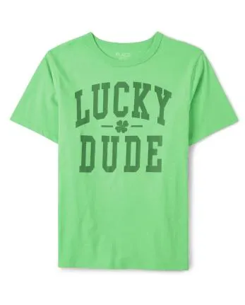 Camiseta con gráfico Lucky Dude de la familia a juego para niños - parakeet