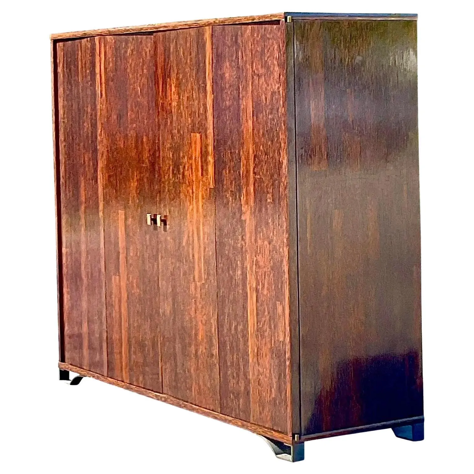 Mueble alto vintage Peter Marino de palisandro y bronce a medida