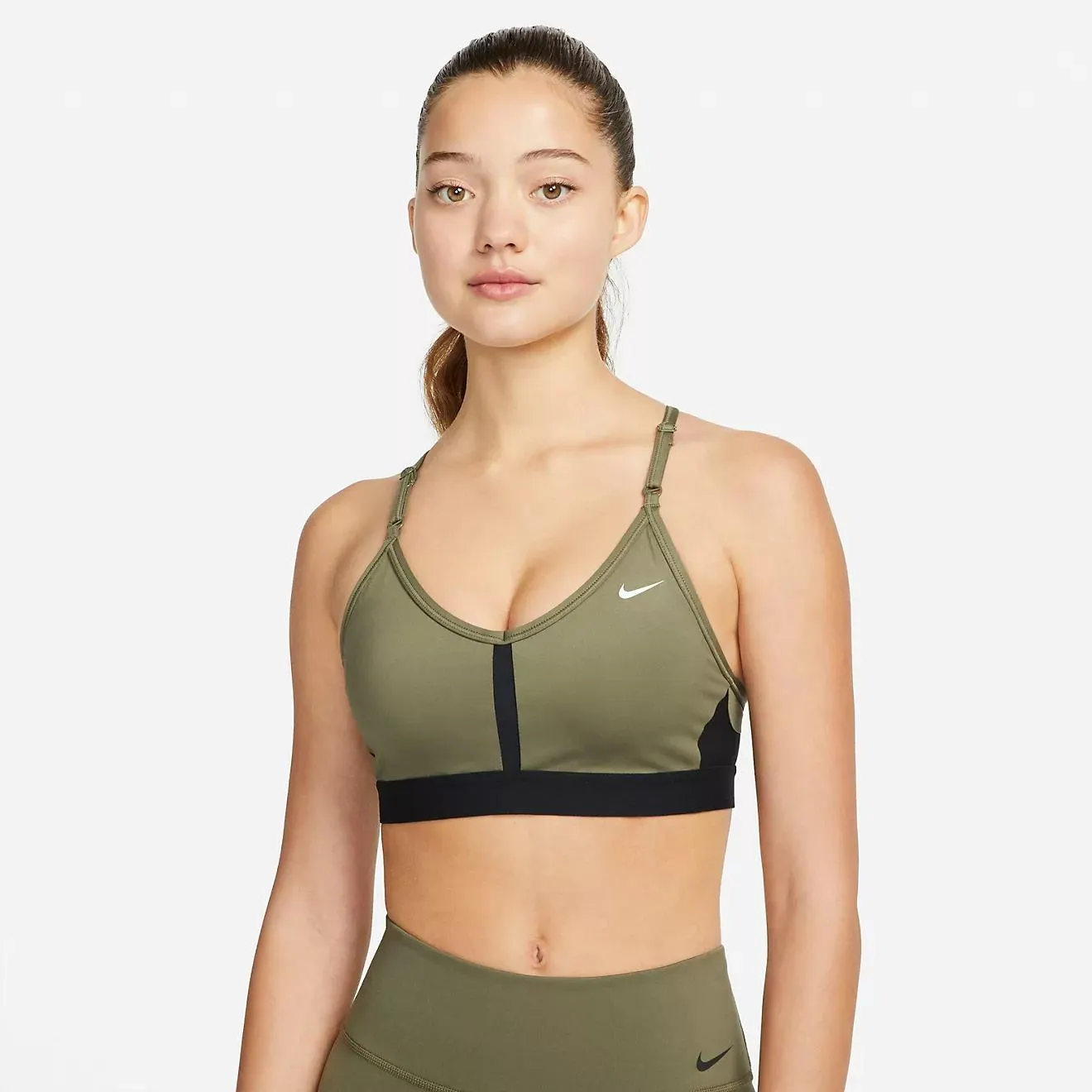 Nike Women's Plus Dri-FIT V-Neck Indy Racerback Bra