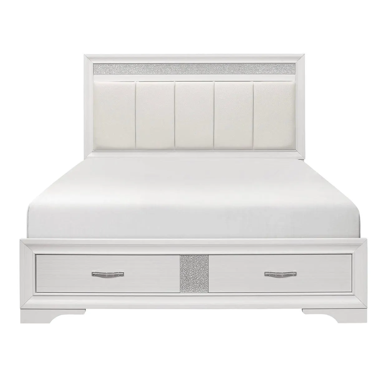 Cama Queen con plataforma y almacenamiento en el pie de cama 1505W-1