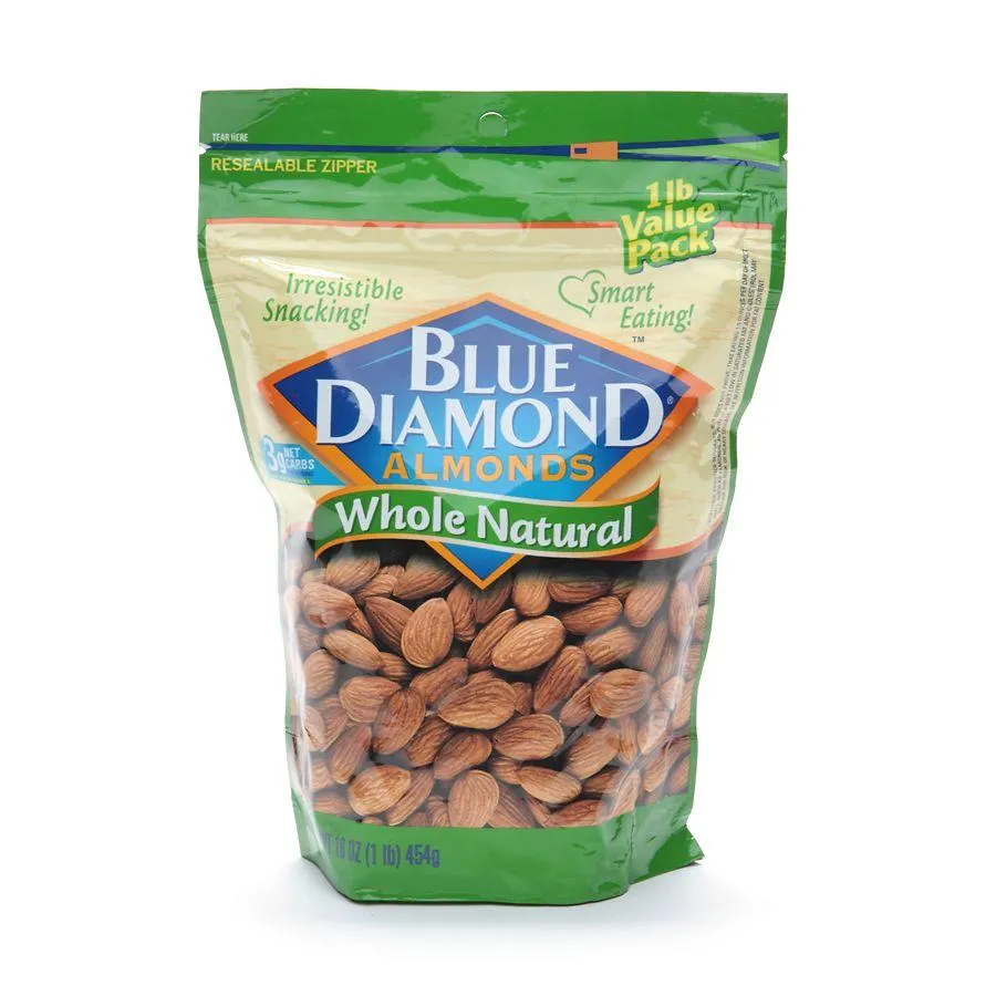 Blue Diamond Almonds Whole Natural, 16.0 oz