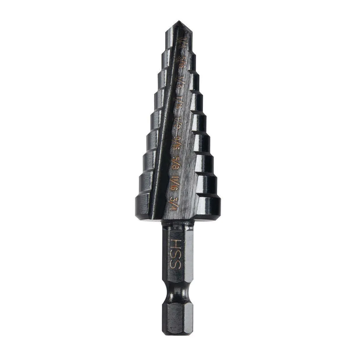 1/4 in. - 3/4 in. #3 Black Oxide Step Drill Bit (9-Steps)