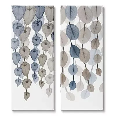 Stupell Home Decor Cascading Leaves Canvas Wall Art 2-piece Set