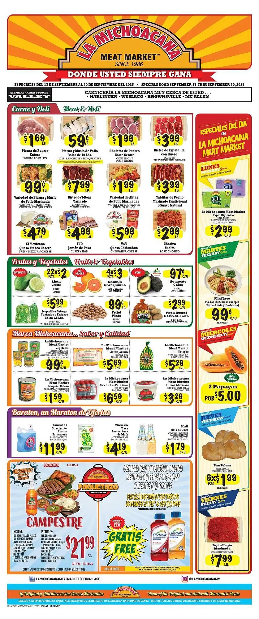 Weekly ad La Michoacana weekly ad from September 19 to September 30 2025 - Page 1