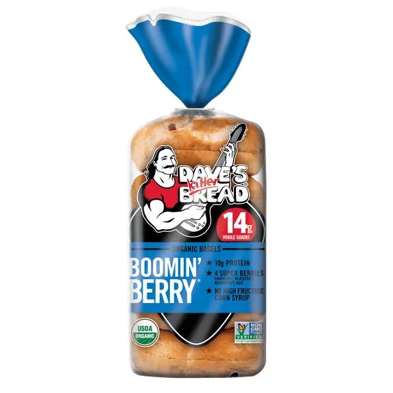 Dave's Killer Bread Boomin' Berry Organic Bagels, 16.75 oz, 5 Ct, Shelf-Stable