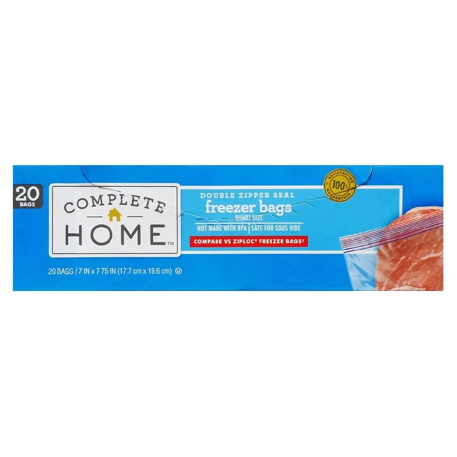 Complete Home Freezer Bag Quart, 20.0 ea