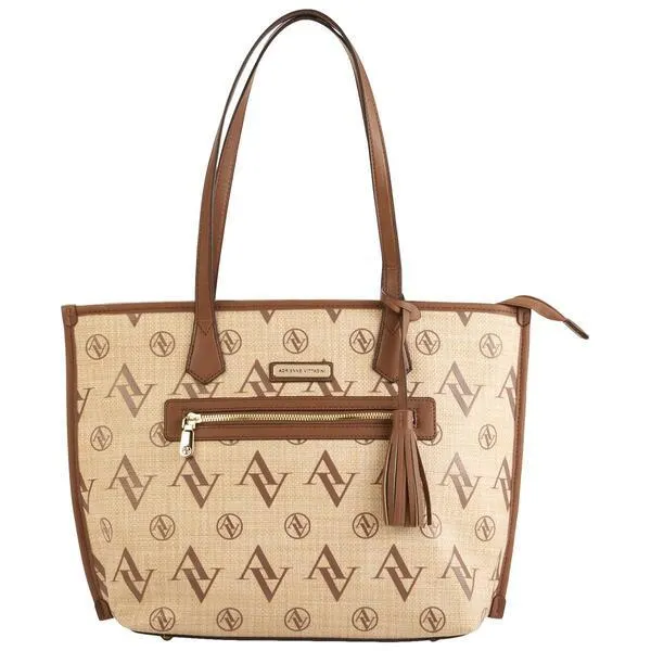 Adrienne Vittadini Signature Straw Tote