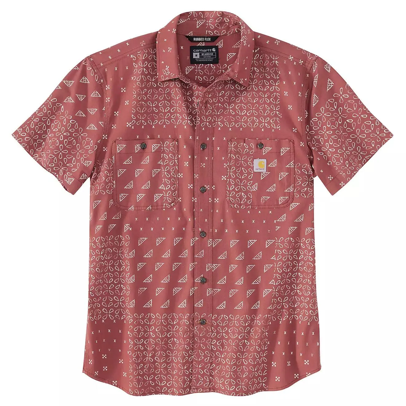 Carhartt Men's Rugged Flex Relaxed Fit Lightweight Print Button-Up Shirt
