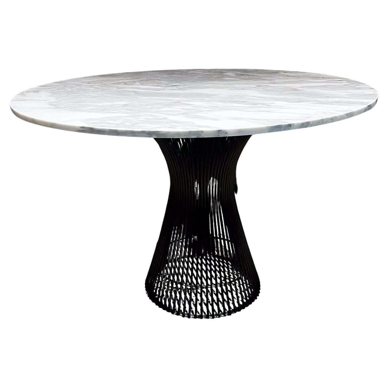 1960 Warren Platner Knoll Mesa de comedor de mármol Bronce metálico