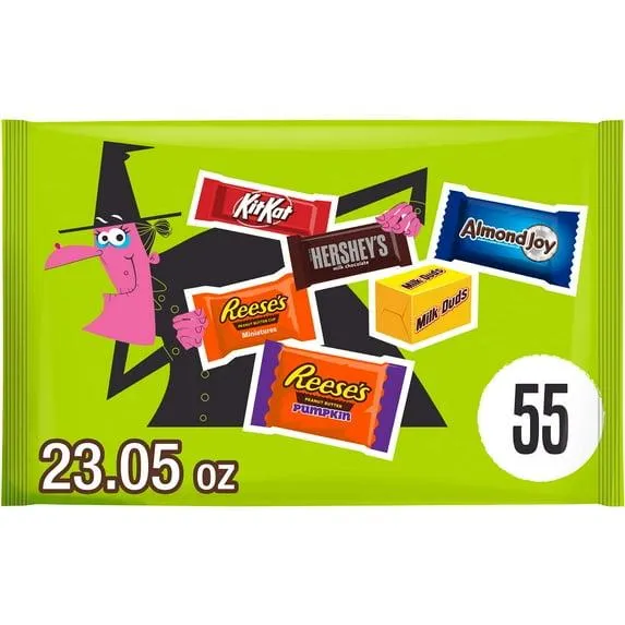 Hershey Assorted Flavored Halloween Candy, Bag 23.05 oz, 55 Pieces