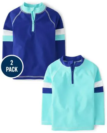 Boys Striped Zip Rashguard 2-Pack - Splish-Splash - multi clr